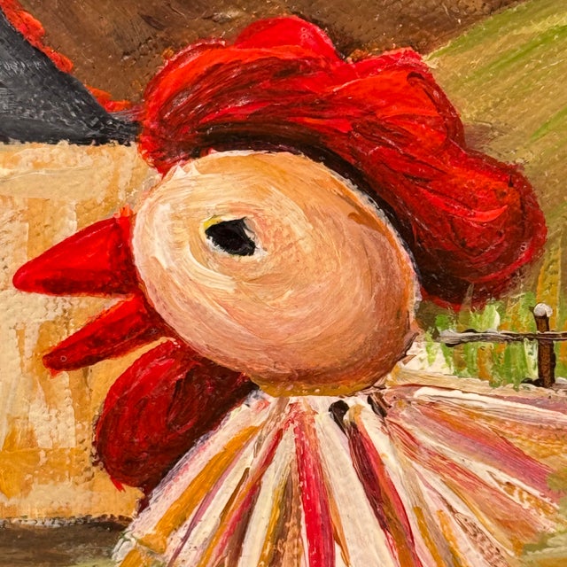 2000 - 2009 Original Rooster Painting by Miami Artist Nuria Mesa "Gallito Kikirikí" For Sale - Image 5 of 12