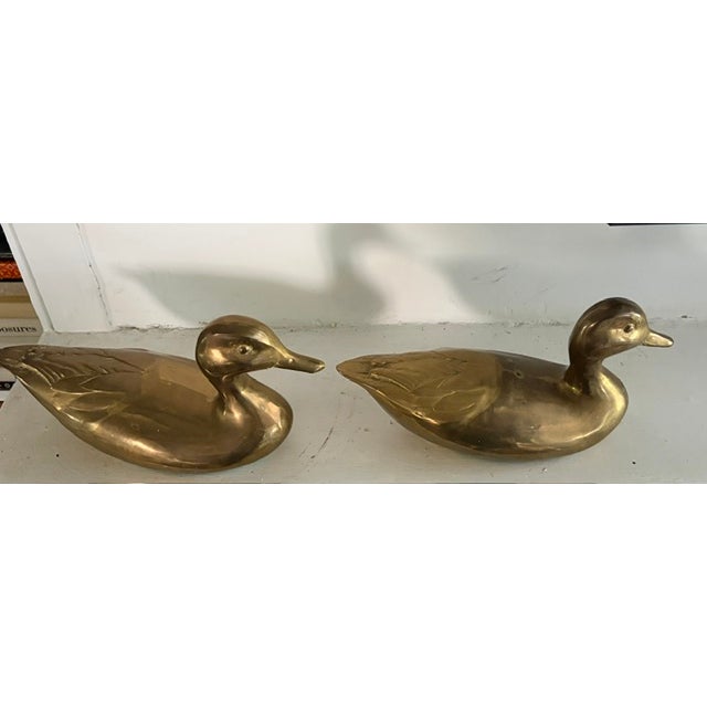 Mid Century Sold Brass Ducks For Sale - Image 9 of 10