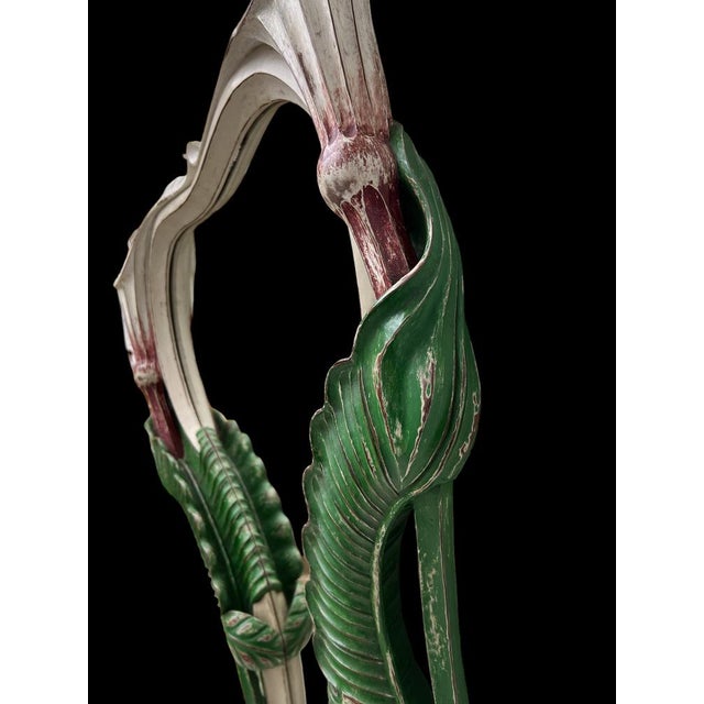 Art Nouveau Carved Wood Mirror with Calla Lilys, 1900s For Sale - Image 14 of 15