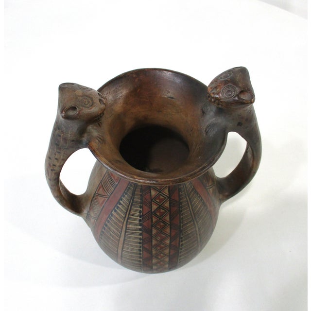 Colombian Pottery Cat / Feline Vase For Sale - Image 9 of 13