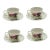 Late 20th Century Limoges Tea Set 4 Cup and Saucer Porcelain Floral Design French Collectibles - 8 pcs For Sale