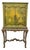 Antique French Renaissance Green Distress Painted Radio Cabinet Bar Cupboard For Sale