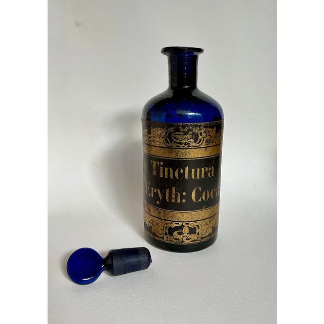 Antique Cobalt Blue Apothecary Bottle, 1890s For Sale - Image 5 of 10