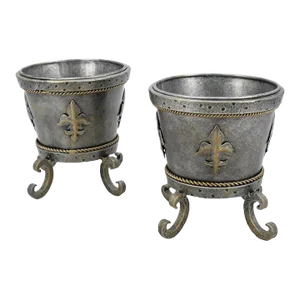 Late 20th Century Pair of Metal Planters Attributed to Maitland Smith