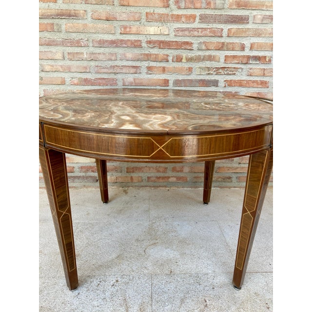 Early 20th Century Circular Side Table in Wood with Lemongrass Marquetry Fillets For Sale - Image 18 of 18