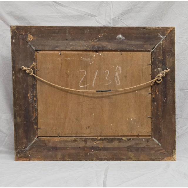 Gold Antique Dutch 19th C. Sunrise Over Water Landscape, Original Frame, Signed J. Wouters (?) For Sale - Image 8 of 18