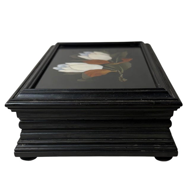 Grand Tour Late 19th Century Italian Grand Tour Pietra Dura Floral Box For Sale - Image 3 of 9