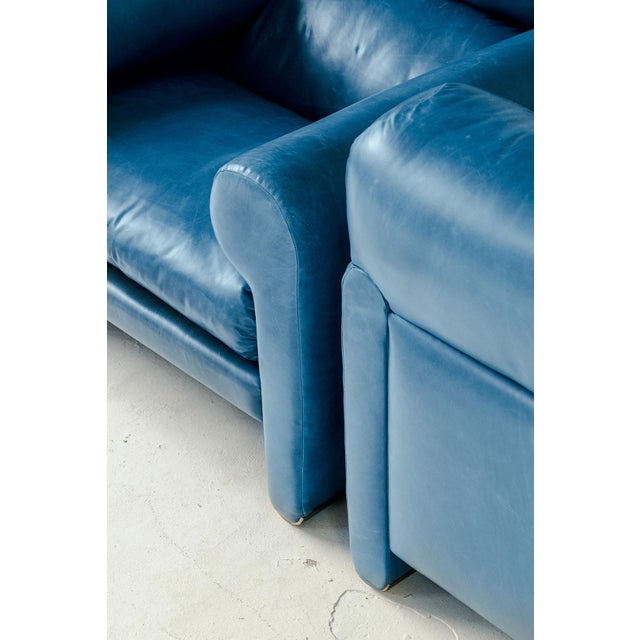 Blue Lounge Chairs by Giuliana Gramigna and Sergio Mazza for Poltrona Frau, Italy, 1970s, Set of 2 For Sale - Image 8 of 14