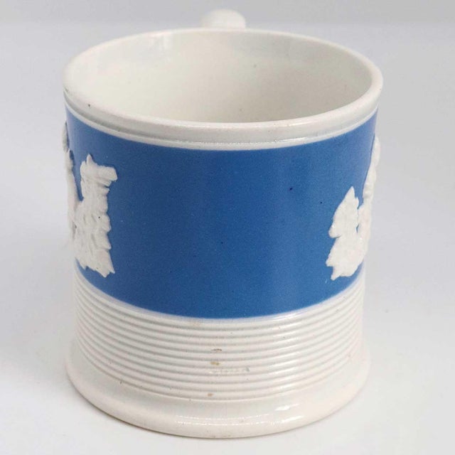 Victorian Small English Victorian Pottery Jasperware Type Mug / Can For Sale - Image 3 of 6