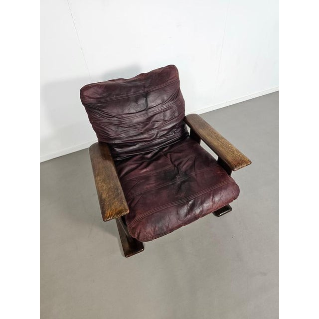 Brutalist Upholstered Wood Armchair, 1960s For Sale - Image 15 of 18