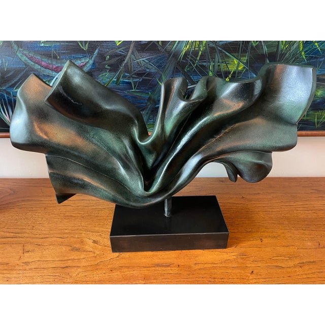 Stone Monumental Signed Zaki Postmodern Abstract Sculpture on Marble Base For Sale - Image 7 of 12