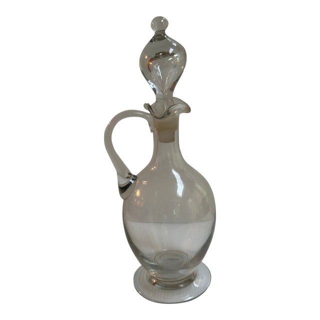 Vintage Berry Brothers Magnum Champagne Decanter Clear Crystal Glass With Stopper 12" Tall For Sale