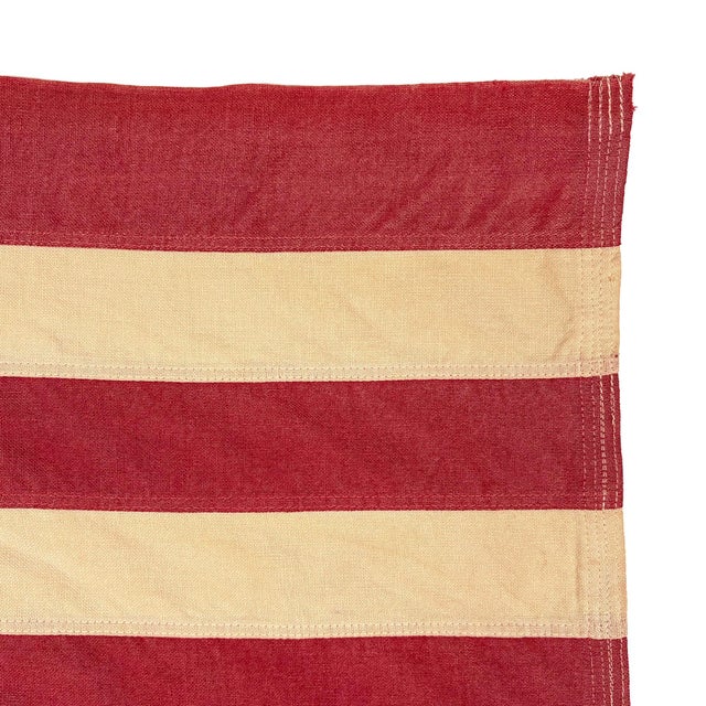 Vintage Cotton Embroidered 15 Star Spangled Banner American Flag For Sale - Image 4 of 6