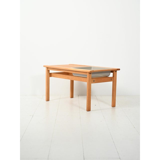 Oak Bench with Built-In Planter, 1960s For Sale - Image 4 of 11