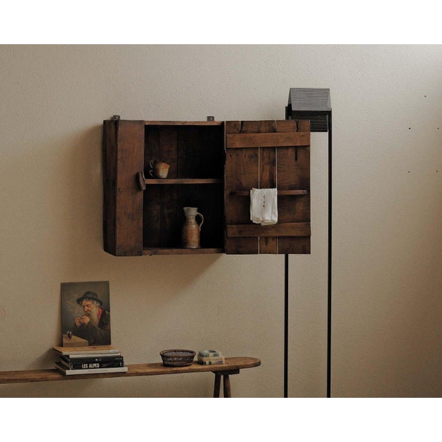 Folk Art Mountain Wall Cabinet in Pine, 1900 For Sale - Image 11 of 13