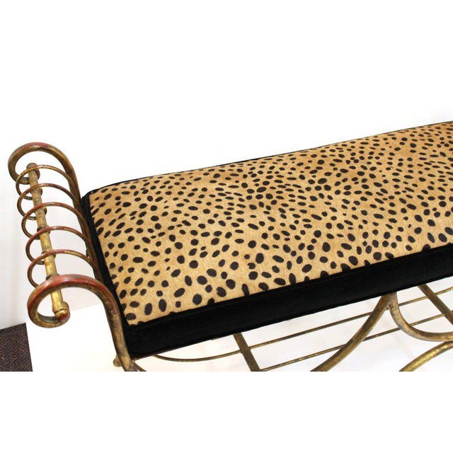 Mid Century Modern Italian Bench in Gilt Iron & Faux ... (640 x 640 Pixel)