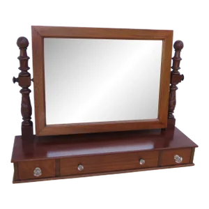 Empire Early 1900s Vanity Chest Dresser Mirror With Crystal Handles