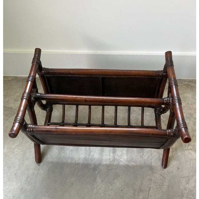 Vintage Bamboo & Split Reed Magazine/Newspaper Rack For Sale - Image 4 of 11
