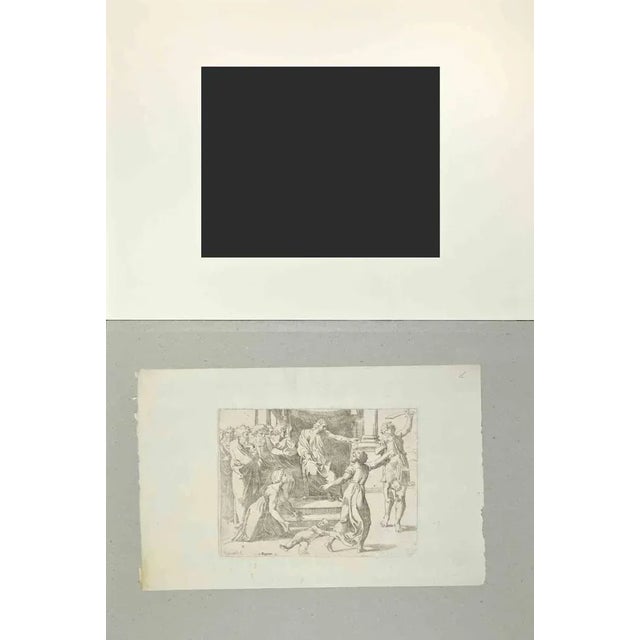 Old testament story is an etching print realized by the artist giovanni lanfranco after agostino carracci about the old...