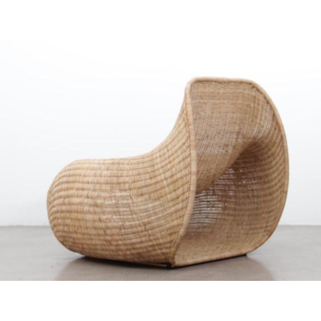 Wood Snug Lounge Chair in Rattan For Sale - Image 7 of 13