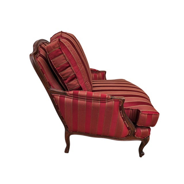 1990s Ethan Allen Versailles Lounge Chair French Country Living Room Regency For Sale - Image 9 of 12