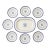 Vintage Neoclassical Cobalt Blue & White Porcelain Serving Set - Platter & 8 Dessert Plates - 9 Pieces For Sale