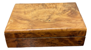 Burl Wood Hinged Keepsake Box