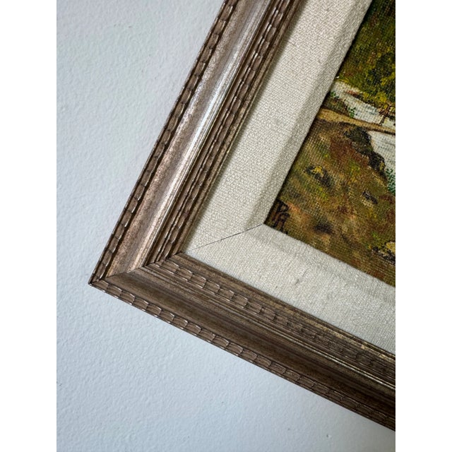 1990’s Vintage Pa Impressionist River Landscape Oil on Artist Board - Wood Framed For Sale - Image 9 of 10