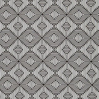 Schumacher X Trina Turk Amazing Maze Indoor & Outdoor Fabric in Kohl For Sale