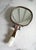 Metal Antique 19th Century Chinese Carved Jade-Mounted and Bejeweled & Repoussé Silver Tone Metal Back Hand Mirror 7.3"x4" For Sale - Image 7 of 13