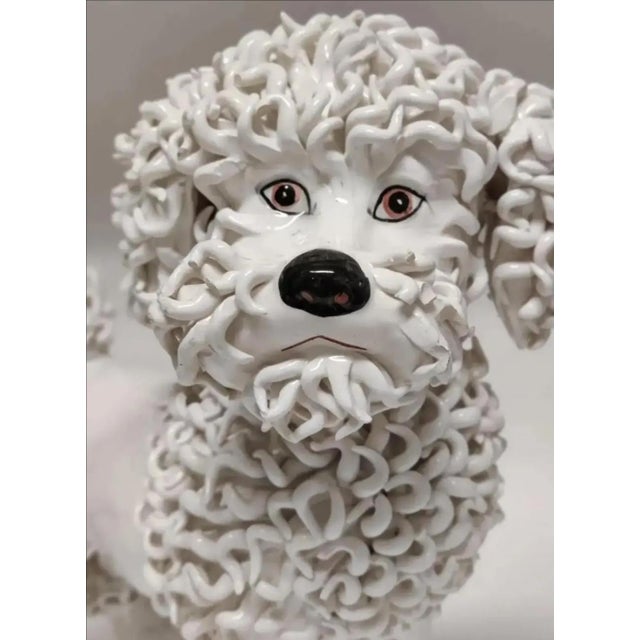 White Vintage Hollywood Regency Spaghetti Poodle Sculpture Circa 1950's For Sale - Image 8 of 11