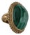 Early 21st Century Stephen Dweck Ring Malachite Bronze Gold Plated Cocktail Statement Size 6.75 For Sale