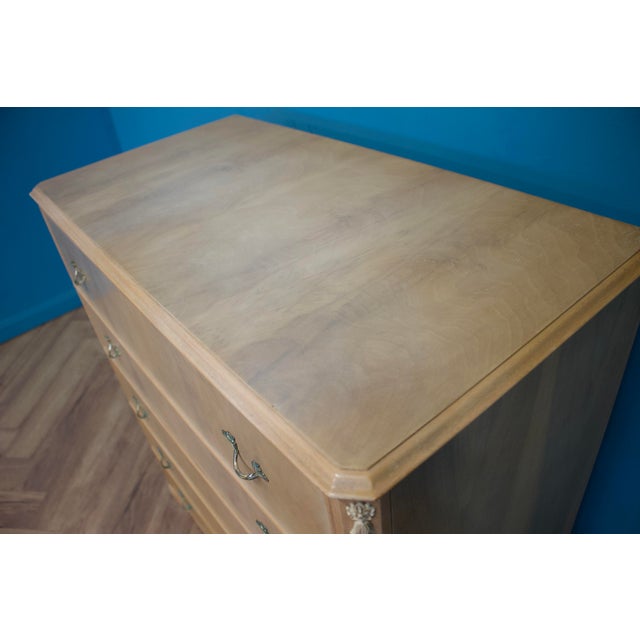 Vintage French Light Limed Chest of Drawers, 1950s For Sale - Image 4 of 8