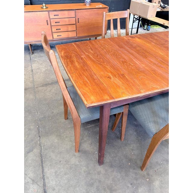 Mid-Century Dining Table from Gordon Russell and Danish Teak Chairs from Dyrlund, 1960s, Set of 5 For Sale - Image 4 of 9