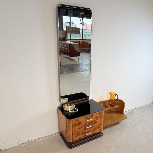 Vintage Burl Walnut Dressing Table by Jindřich Halabala for Up Závody, 1957 For Sale - Image 14 of 14