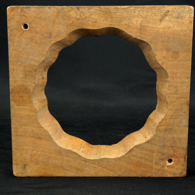 Wood Vintage Japanese Kashigata Bean Paste Mold Lotus Seed Pod Motif For Sale - Image 7 of 10