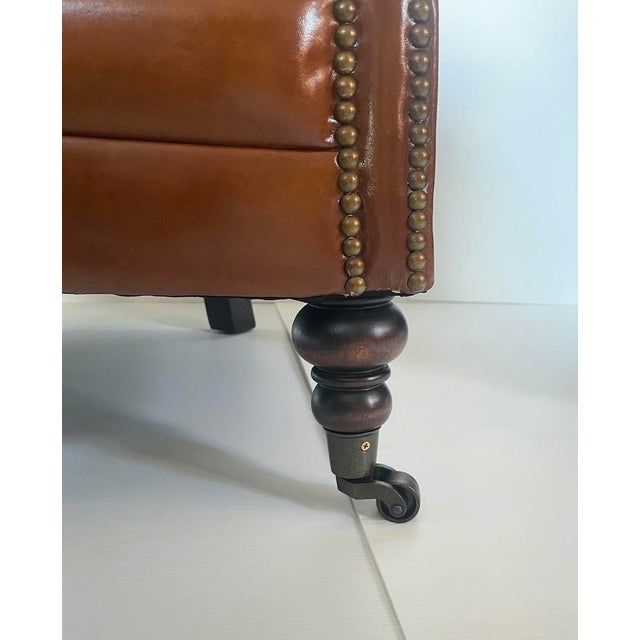 Brown Leather Club Chair, 1990s For Sale - Image 9 of 15