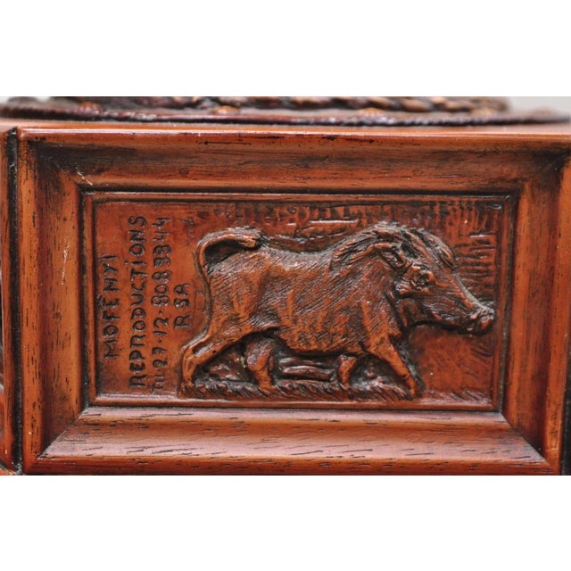 Vintage Chinoiserie African Safari Faux Horn Tusk Fiberglass Floor Lamp For Sale - Image 9 of 12