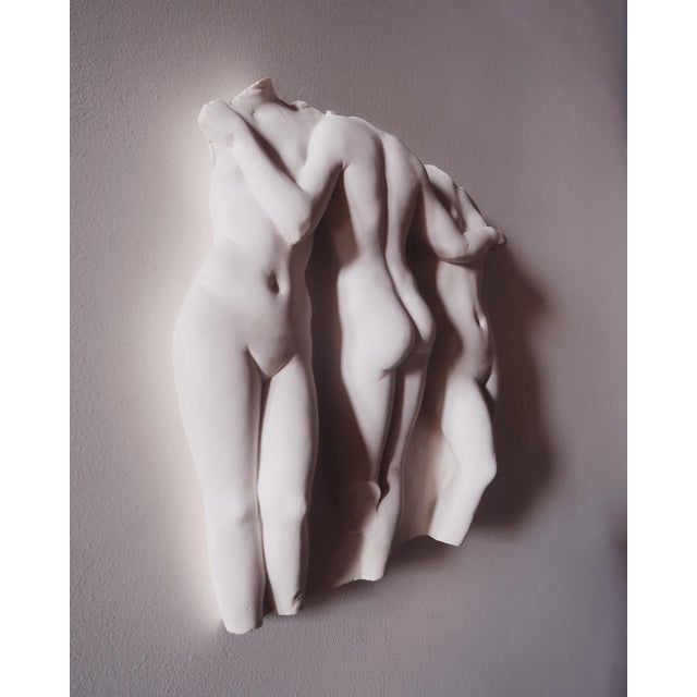 Sculpture Materials Vintage Three Graces Plaster Wall Sculpture by Eleganza Ltd. For Sale - Image 7 of 9