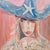 Coastal Cowgirl Original Painting, Western Fashion Art, Pink Blue Wall Decor by Tatiana Duperault For Sale - Image 4 of 5