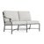 Brown Jordan Venetian Left Arm Loveseat, Textured Pewter frame with Fusion Dove fabric For Sale - Image 12 of 12
