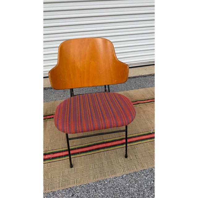 A Vintage Mid Century Danish Kofod Larsen Wrought Iron Penguin Lounge Chair, 1950’s For Sale - Image 11 of 18