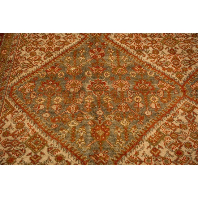 Late 19th Century 1890s Multicolor Field Diamond Antique Knotted Wool Sarouk Farahan Runner Rug For Sale - Image 5 of 9