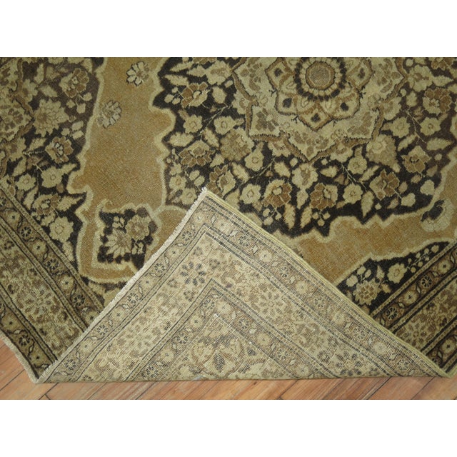 Zabihi Collection Brown Antique Persian Tabriz Rug For Sale - Image 4 of 6