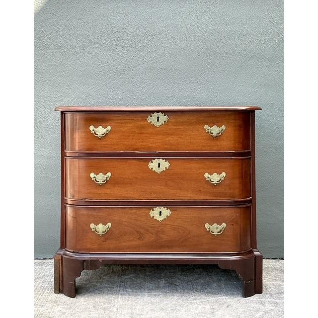 Vintage Regency Mahogany Bow Front Chest of Drawers For Sale - Image 10 of 12