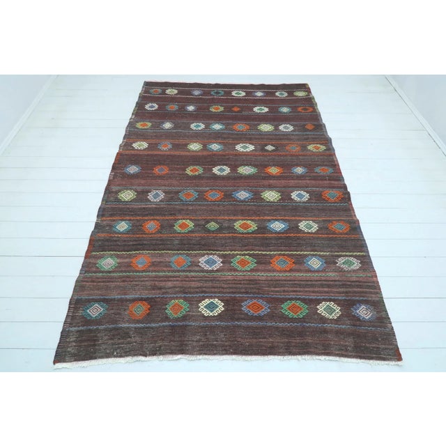 This beautiful embroidered rug from westhern of turkey. This rug wool on cotton fringes only and dyed naturally. The rug...