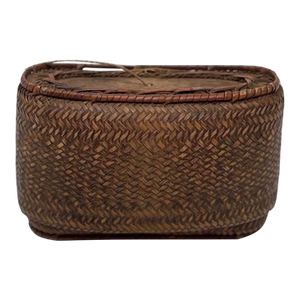 Vintage Southeast Asian Tobacco Storage Bamboo Basket.