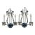 Pair Classical Sconces With Lyre Shape, Circa 1920, Black Iron With Crystal, Restored. For Sale