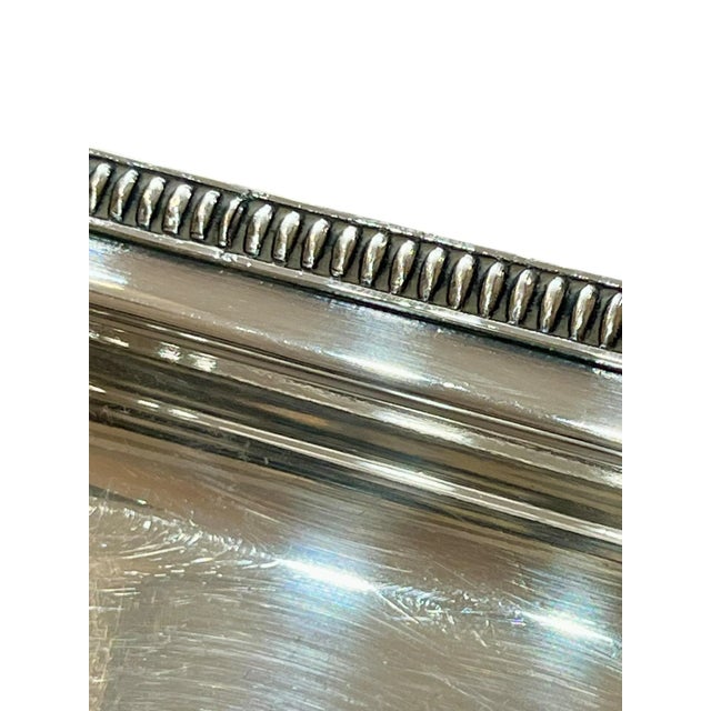 Antique French Art Deco Heavy Silver Plate Tray in the Style of Christofle For Sale - Image 10 of 13
