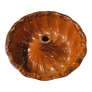 Late 19th Century Redware Turks Mold or Cake/Pudding Mold, Pennsylvania
